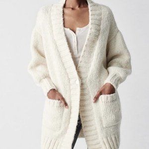 NWT FAHERTY SUPERFINE ALPACA WOOL STELLA CARDIGAN XS X SMALL WINTER WHITE